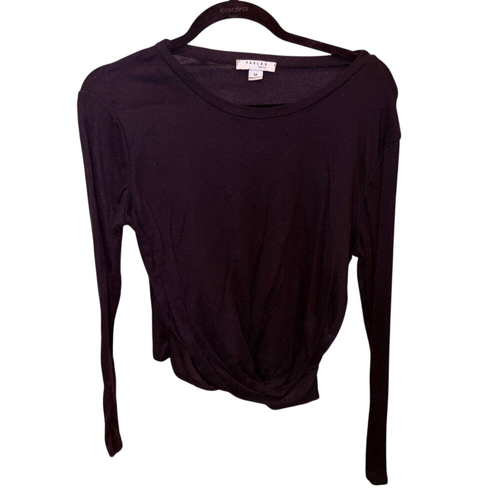 Favlux Fashion Long Sleeve Black Top